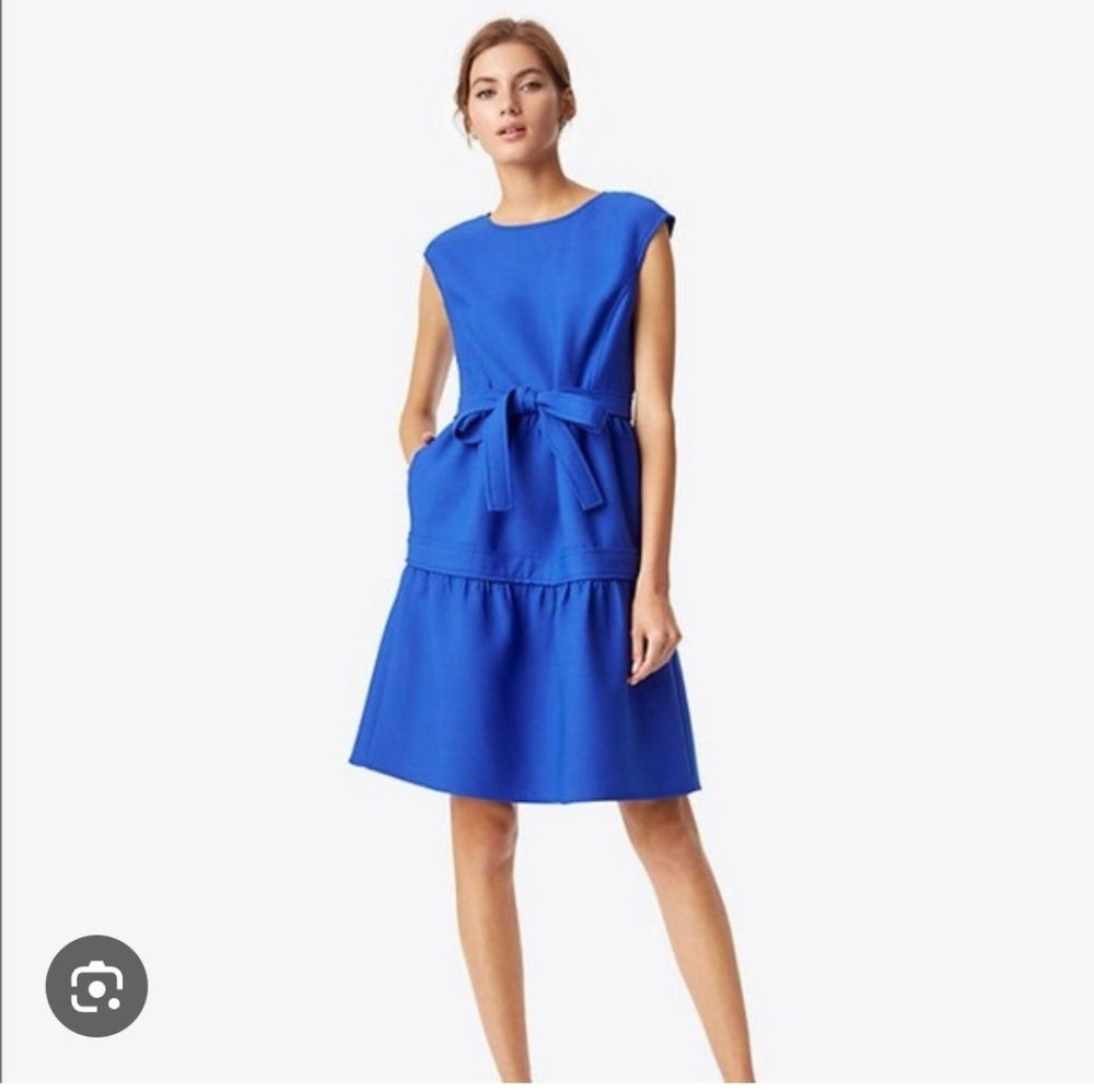Tory Burch Blue Belted Wool Blend Dress Size 0
